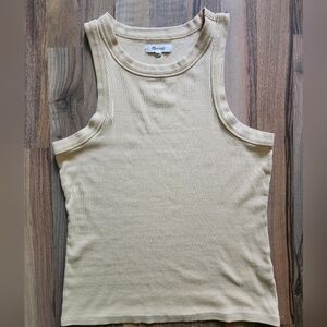 Madewell Yellow Ribbed Tank Medium
